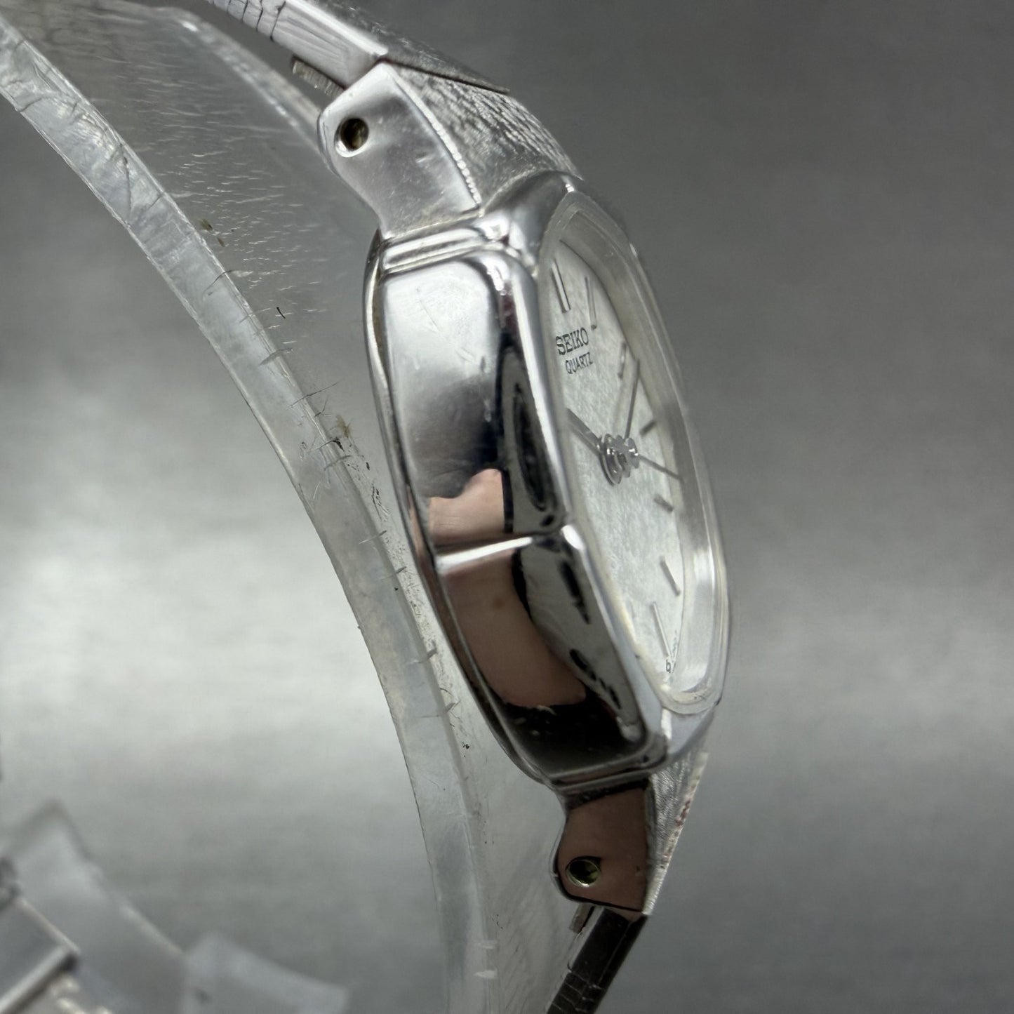 Seiko Watch Women 19mm Silver Dial Silver Tone Octagon 7321-5170 New Battery3