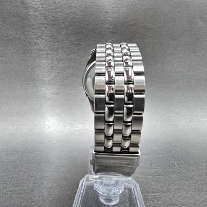 Seiko 5 Sportsmatic Watch Men 36mm Black Dial Silver Tone Daydate 6619-7070 Runs7