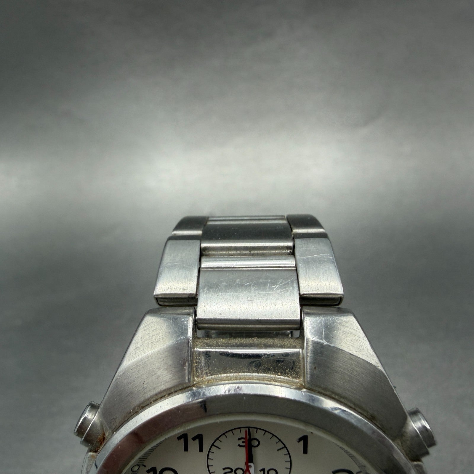 Seiko Chronograph Watch Men 40mm White Dial Silver Tone Date 7T32-7G00 New Batt4