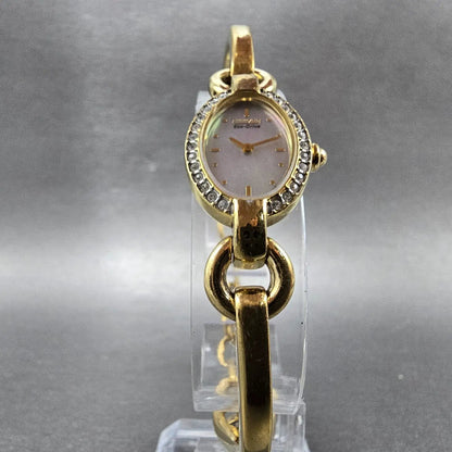 Citizen Eco-Drive Watch Women 17mm MOP Dial Gold Tone Oval G620-S030662 Runs6