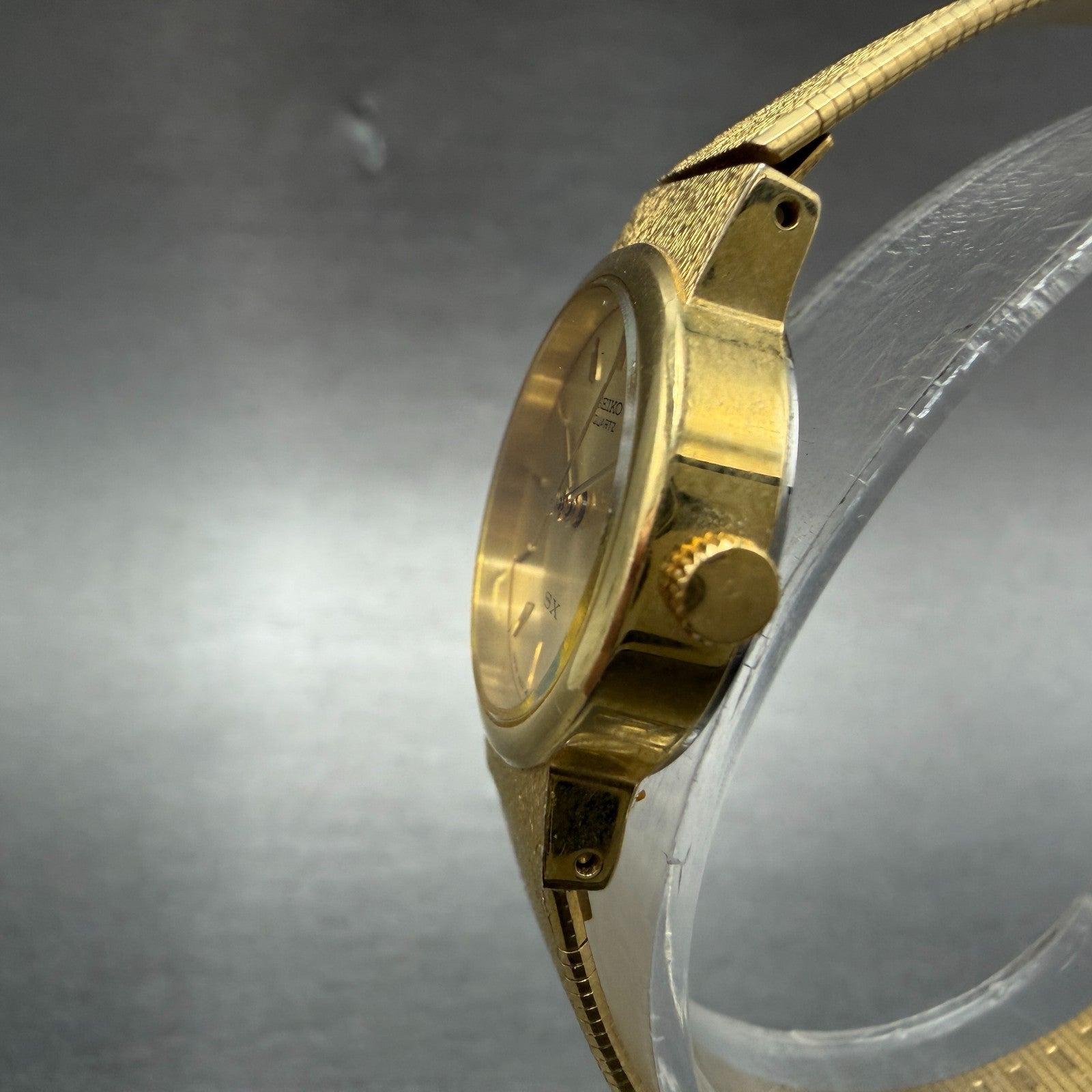 Seiko SX Watch Women 21mm Champagne Dial Gold Tone Round 2B31-0020 New Battery2
