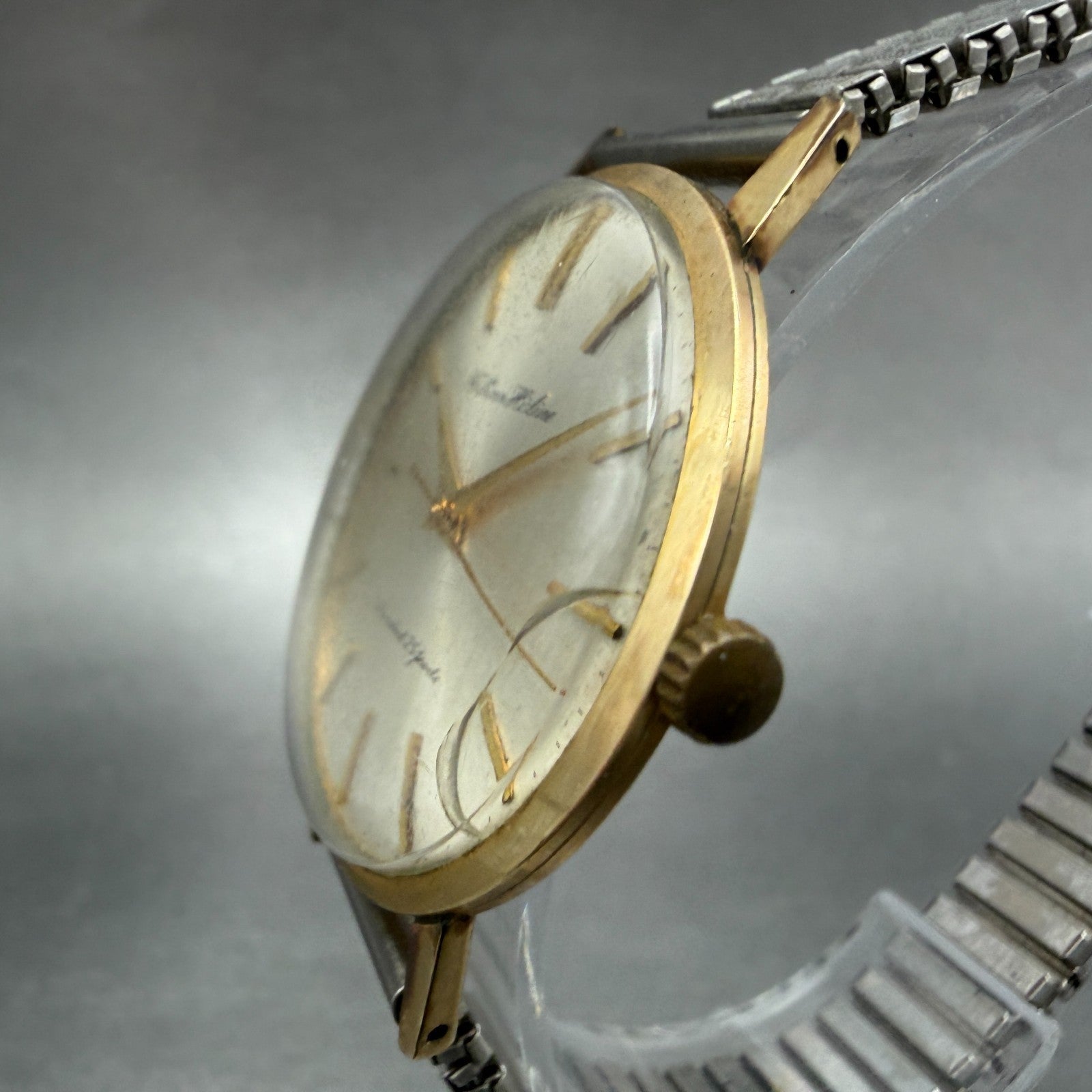 Citizen Hi Line Watch Men 37mm Silver Dial 14K Gold Filled Manual Wind Runs VTG2