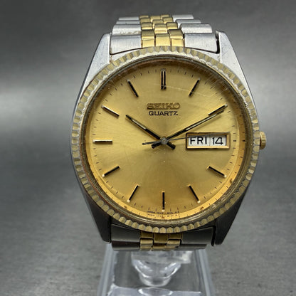 Seiko Presidential Watch 37mm Men Gold Dial Two Tone Daydate 7n43-8110 New Batt0