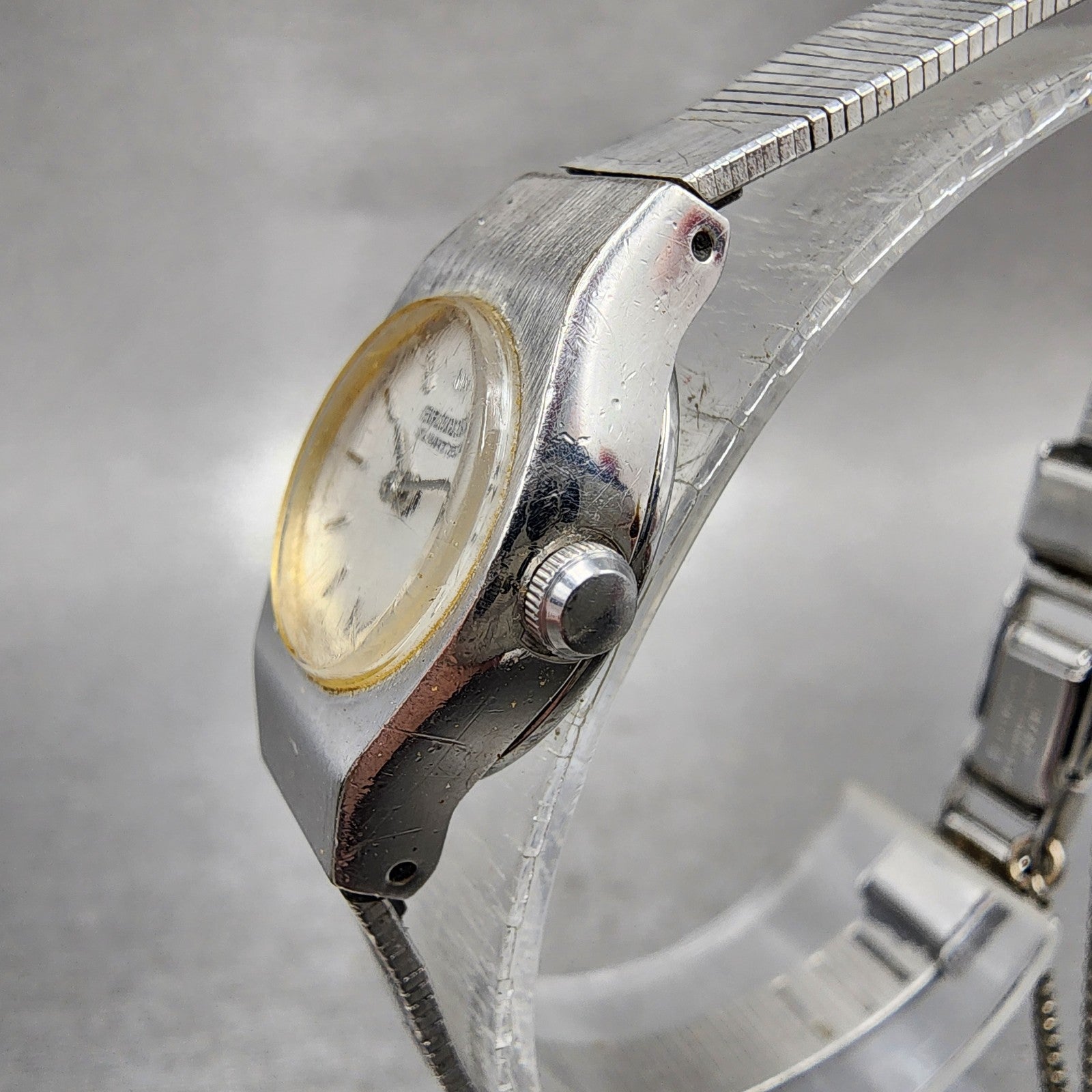 Seiko Watch Women 16mm White Dial Silver Tone Round 54200029 New Battery VTG2