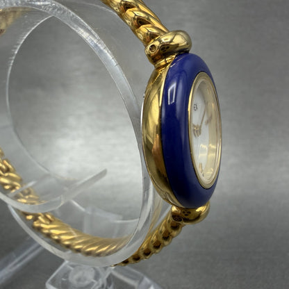 Alfex Interchange Bezel Watch Women 24mm White Dial Gold Tone Bangle New Batt4