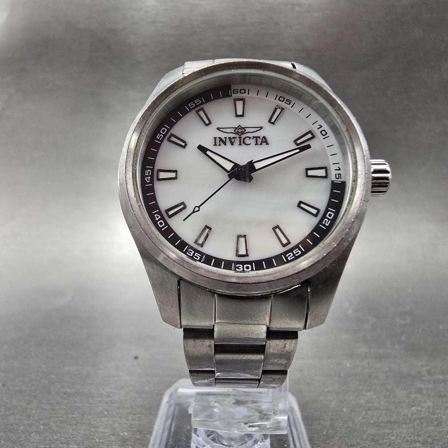 Invicta Specialty Watch Women 33mm White Dial Silver Tone 12830 New Battery5
