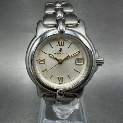 Bertolucci Pulchra Watch Women 29mm Silver Dial Stainless Steel Date New Battery0