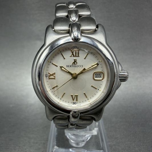 Bertolucci Pulchra Watch Women 29mm Silver Dial Stainless Steel Date New Battery0
