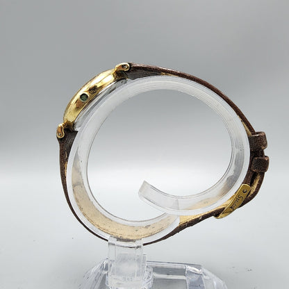 VTG Pulsar Watch Women Gold Tone Cream Dial Date 25mm Round V249-0030 New Batt