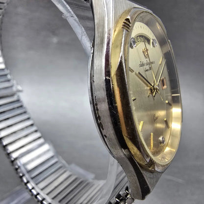 Jules Jurgensen Watch Men 34mm Champange Dial Two Tone Daydate Round New Battery3