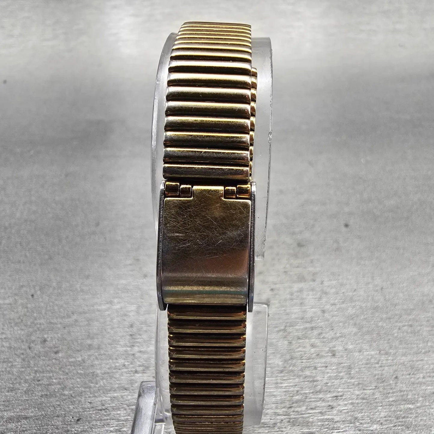 Seiko Watch Women 16mm Gold Dial Gold Tone Rectangle 1N01-5A00 New Battery VTG7