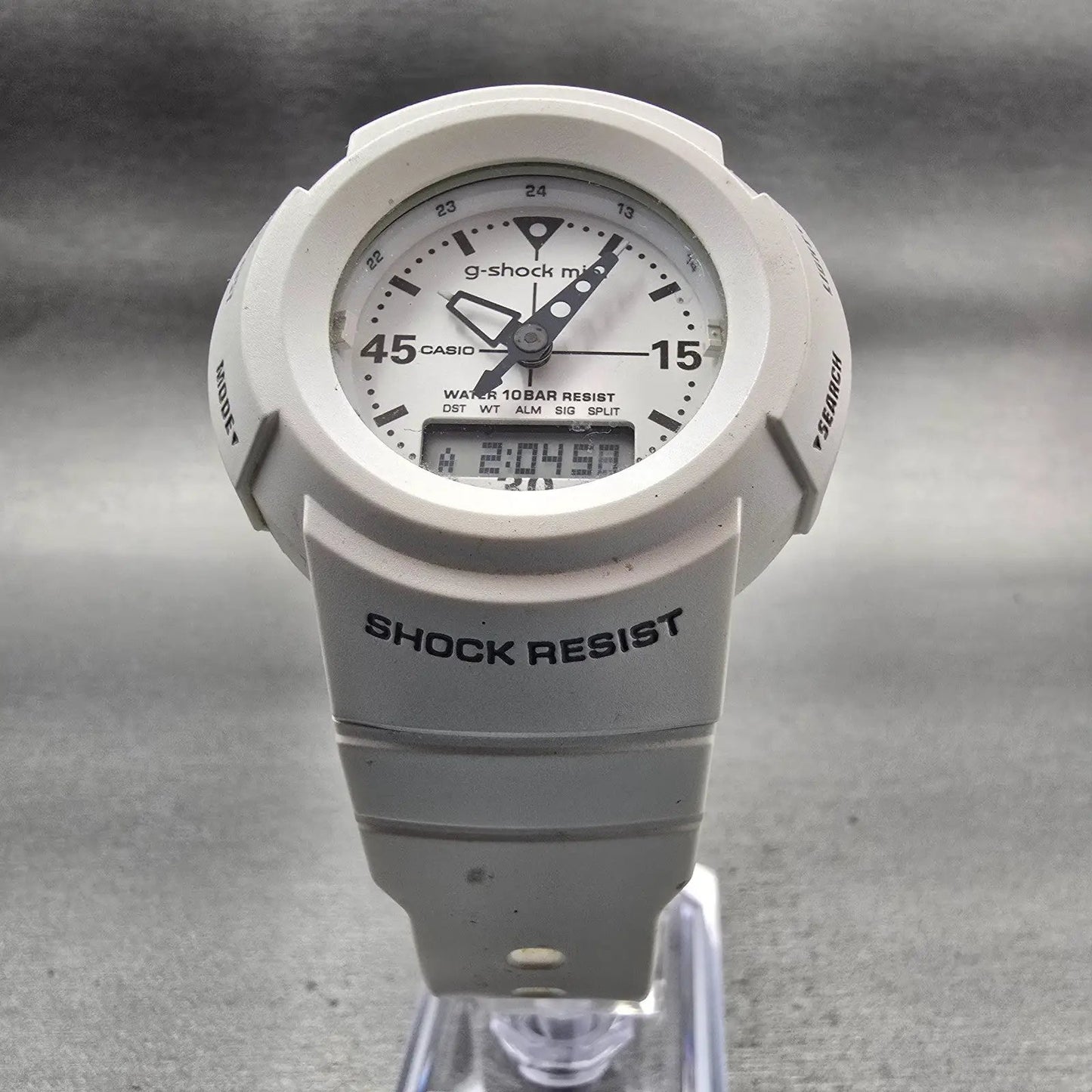 Casio G-Shock Mini GMN-50 Watch Women White White Chrono Alarm New Battery READ5