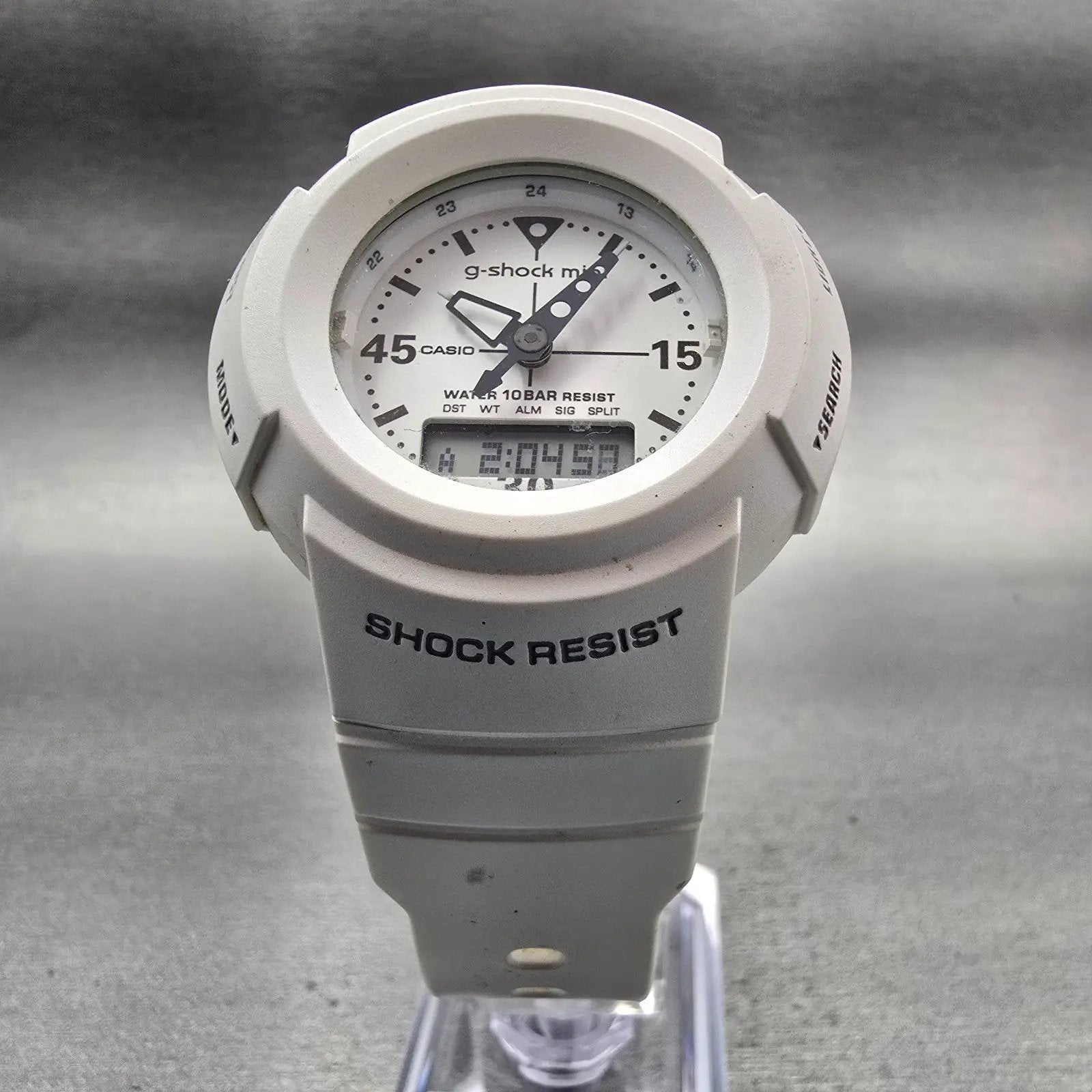 Casio G-Shock Mini GMN-50 Watch Women White White Chrono Alarm New Battery READ5