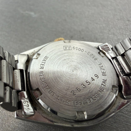 Seiko SQ Watch Women 25mm Silver Dial Two Tone Daydate Round 8523-0059 New Batte9