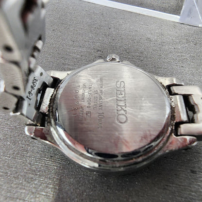Seiko Watch Women 26mm White Dial Steel Date Round 7N820DP0 New Battery9