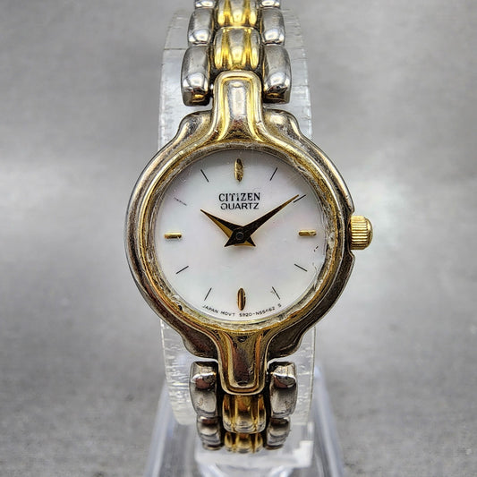 Citizen Watch Women 20mm MOP Dial Two Tone Round 5920S57308 New Battery0
