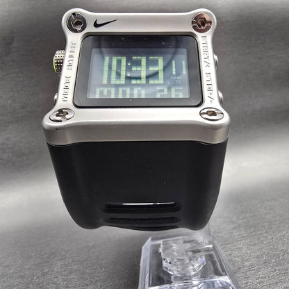Nike Hammer Digital Watch Men 40mm Silver Black Chrono WC0021 New Battery5