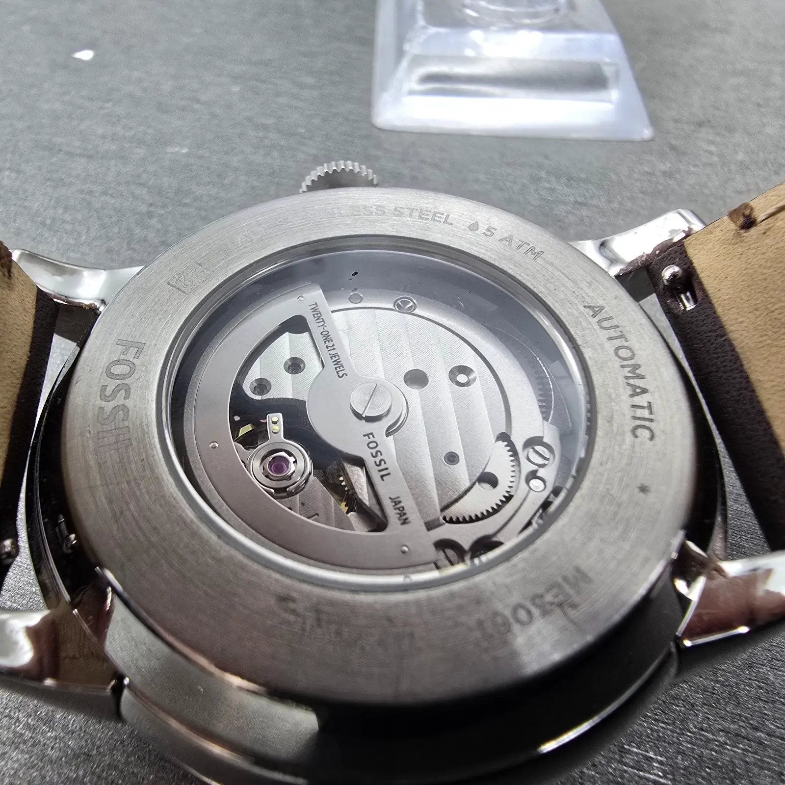 Fossil Townsman Automatic Watch Men 44mm Gray Dial Steel 112210 Round Runs9