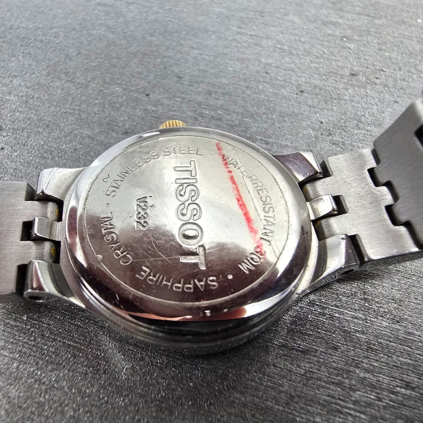 Tissot Stylist Watch Women 23mm Black Dial Two Tone Round V232 New Battery9
