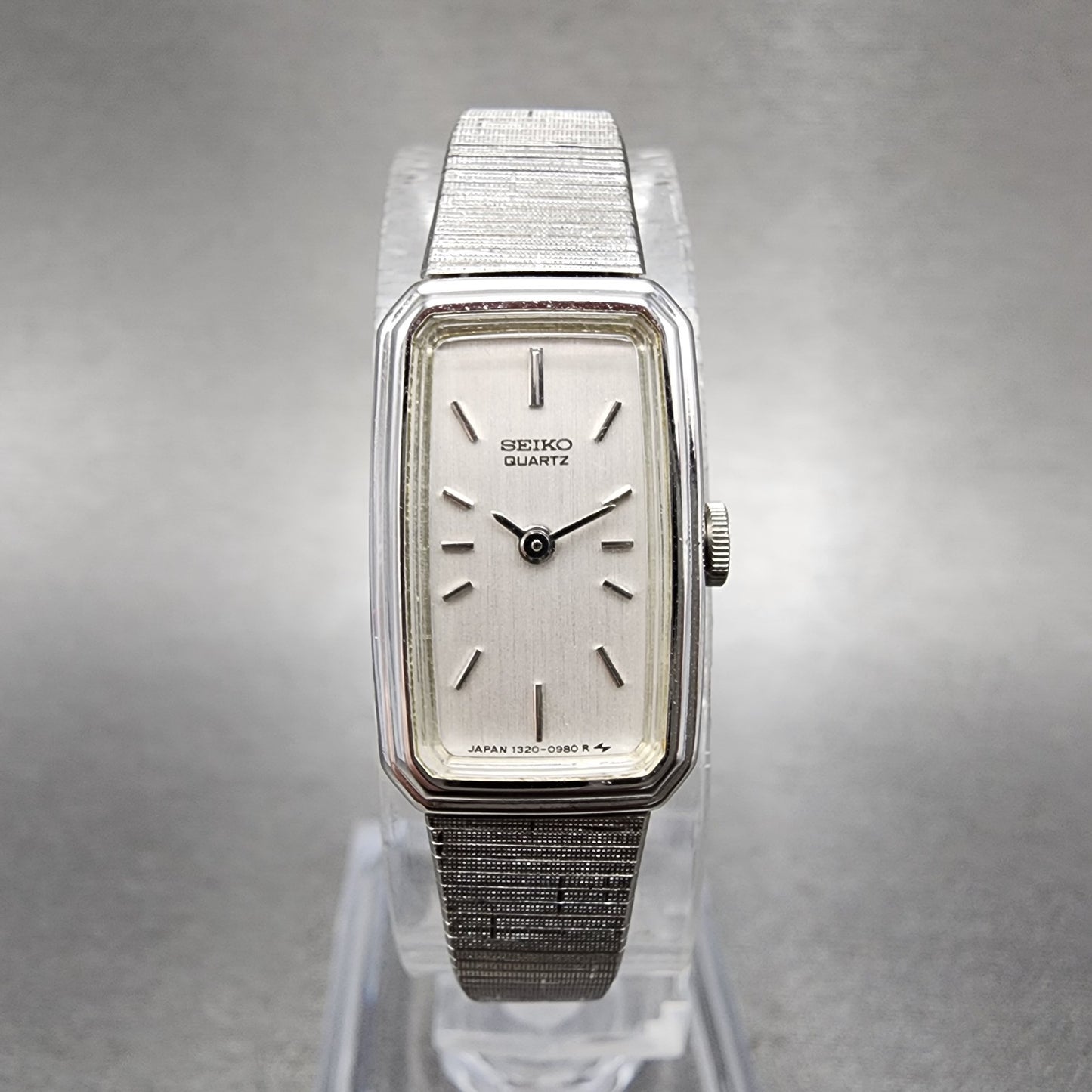 Seiko Tank Watch Women 14mm Silver Dial Silver Tone 13205779 New Battery0