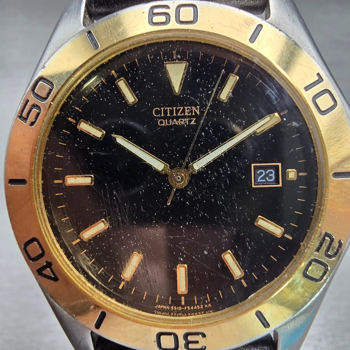 Citizen Watch Men 40mm Black Dial Two Tone Date Round 5510-F52061 New Battery1