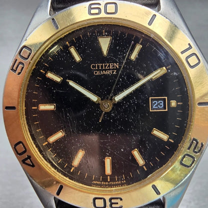 Citizen Watch Men 40mm Black Dial Two Tone Date Round 5510-F52061 New Battery1