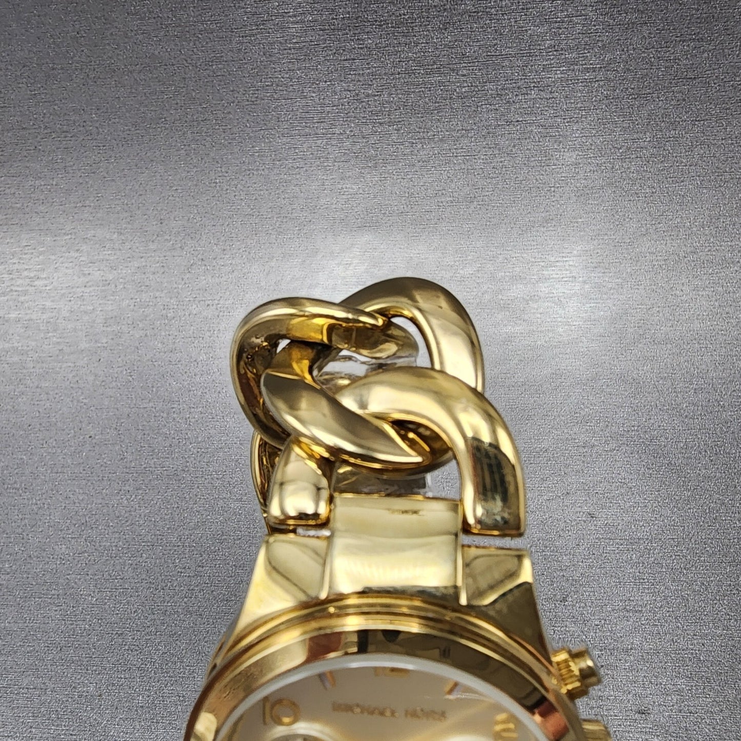 Michael Kors Runway Chronograph Watch Women 38mm Champagne Dial Gold New Batter4