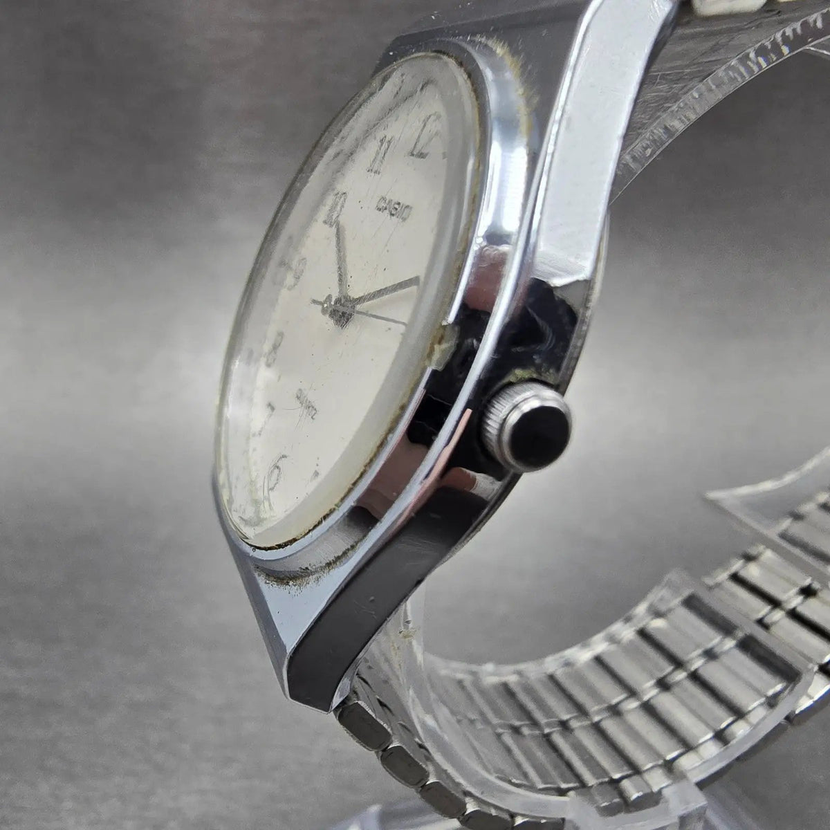 Casio MQ-336 Watch Men 33mm White Dial Silver Tone Round New Battery Vintage JP2