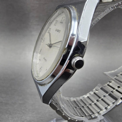 Casio MQ-336 Watch Men 33mm White Dial Silver Tone Round New Battery Vintage JP2