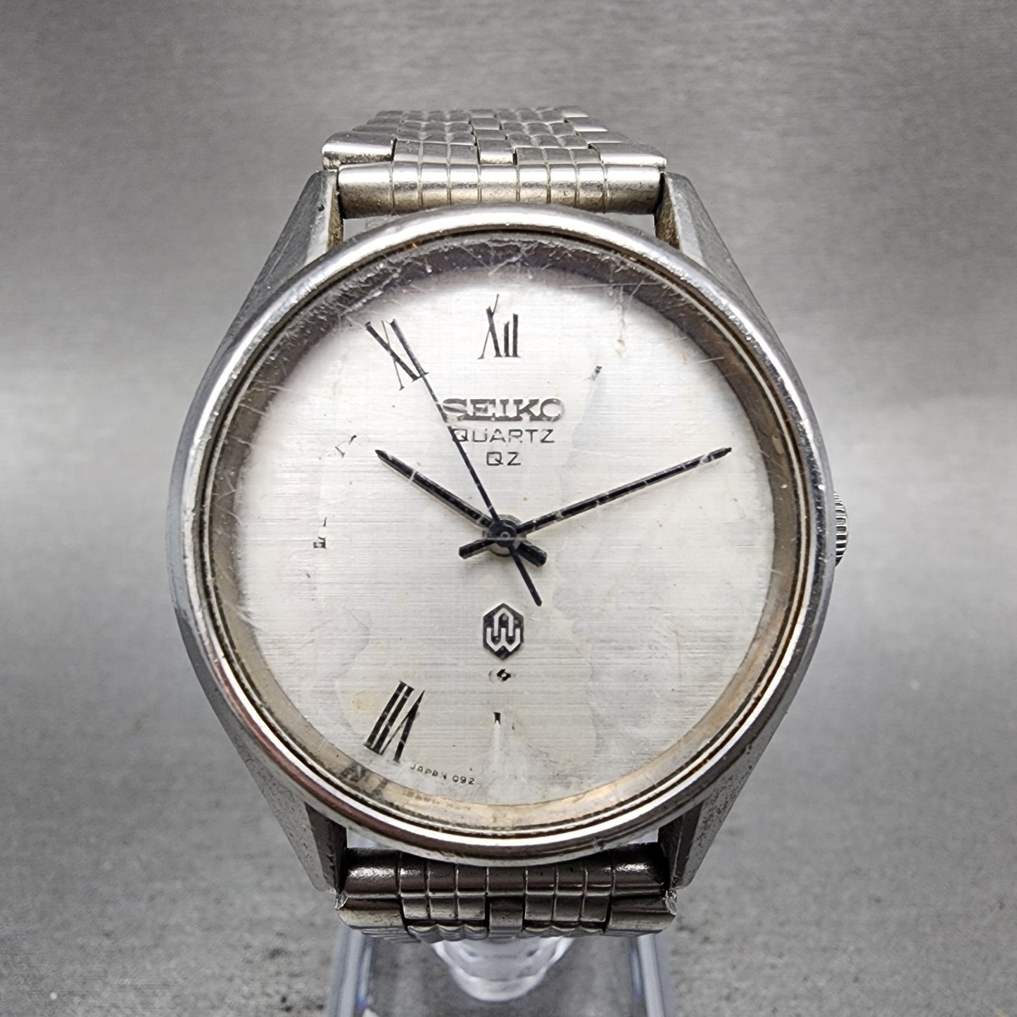Seiko Watch Men 35mm Silver Dial Silver Tone Round 09208000 New Battery0