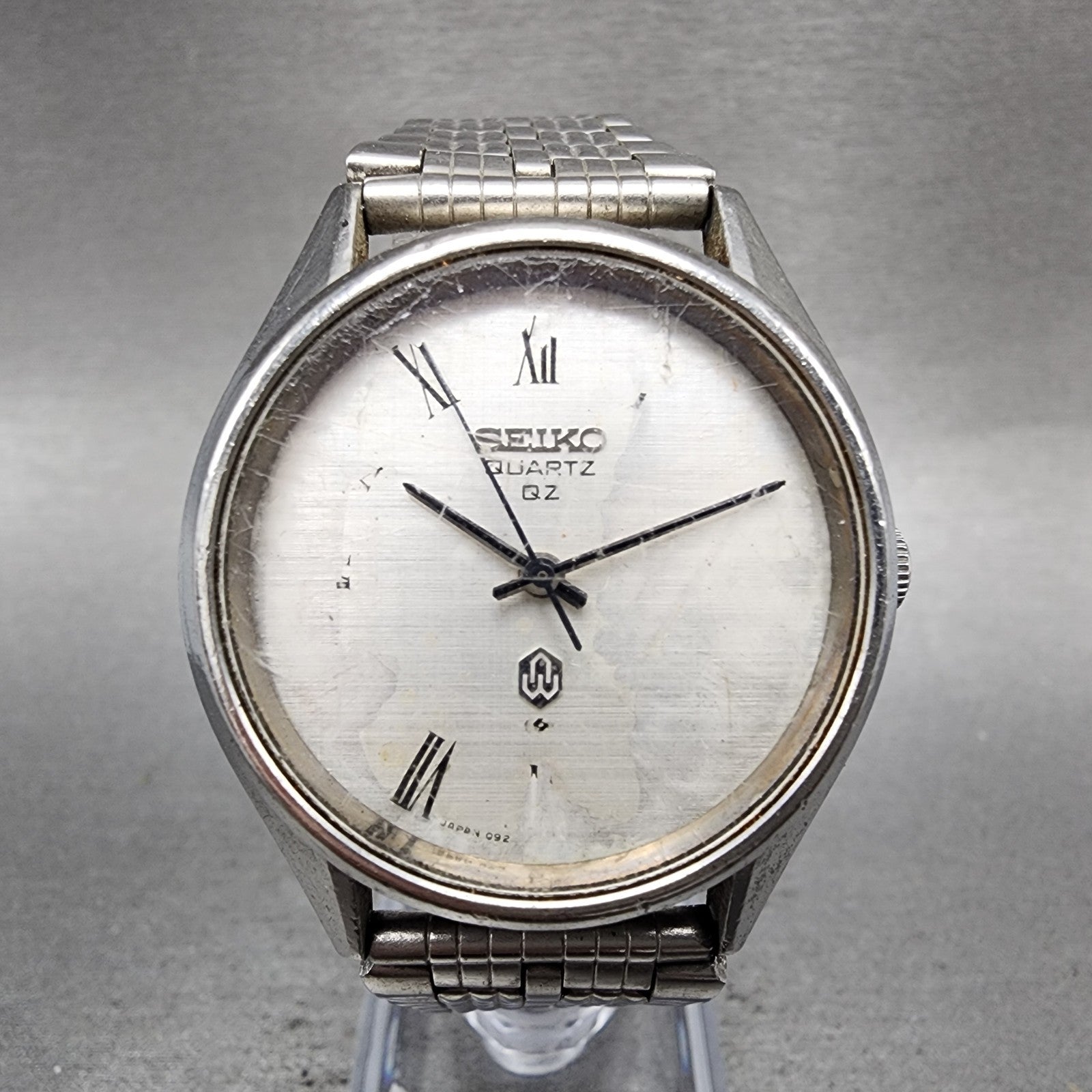Seiko Watch Men 35mm Silver Dial Silver Tone Round 09208000 New Battery0