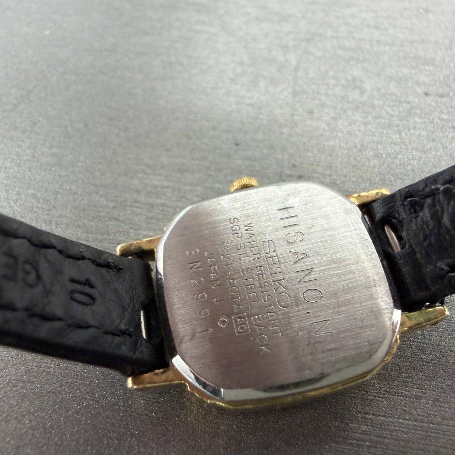 Seiko Watch Women 20mm Black Dial Gold Tone Square 7321-507a New Battery INUH9