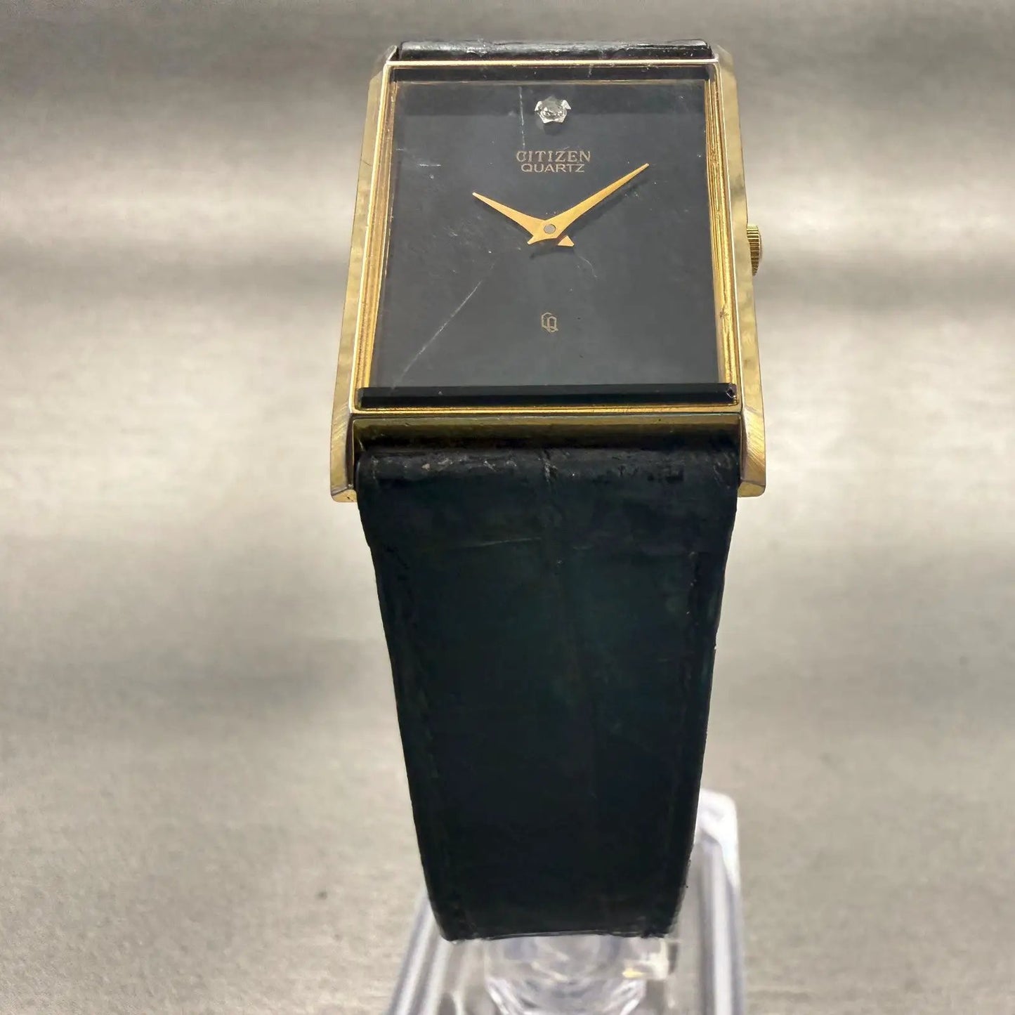 Citizen CQ Tank Watch Men 23mm Black Dial Gold Tone 6020-K00519 New Battery5