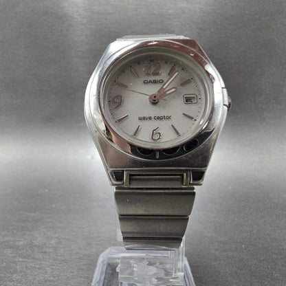 Casio Waveceptor Watch Women 28mm White Dial Silver Tone Date LWQ-10 Works JP 125