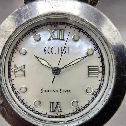 Ecclissi Sterling Silver Watch Women 32mm MOP Dial Round 22340 New Battery1