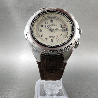 Timex Expedition Shenmue Watch Men 40mm White Dial Silver Tone Alarm New Battery5
