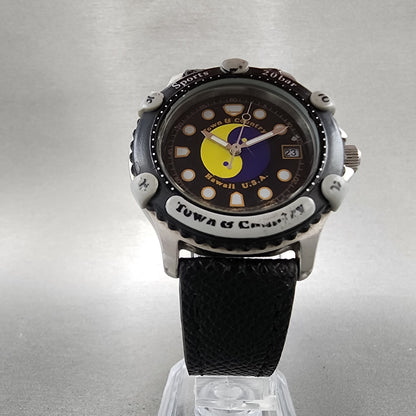Orient Town & Country Dive Watch Men 37mm Black Dial Silver Tone Date NewBattery5