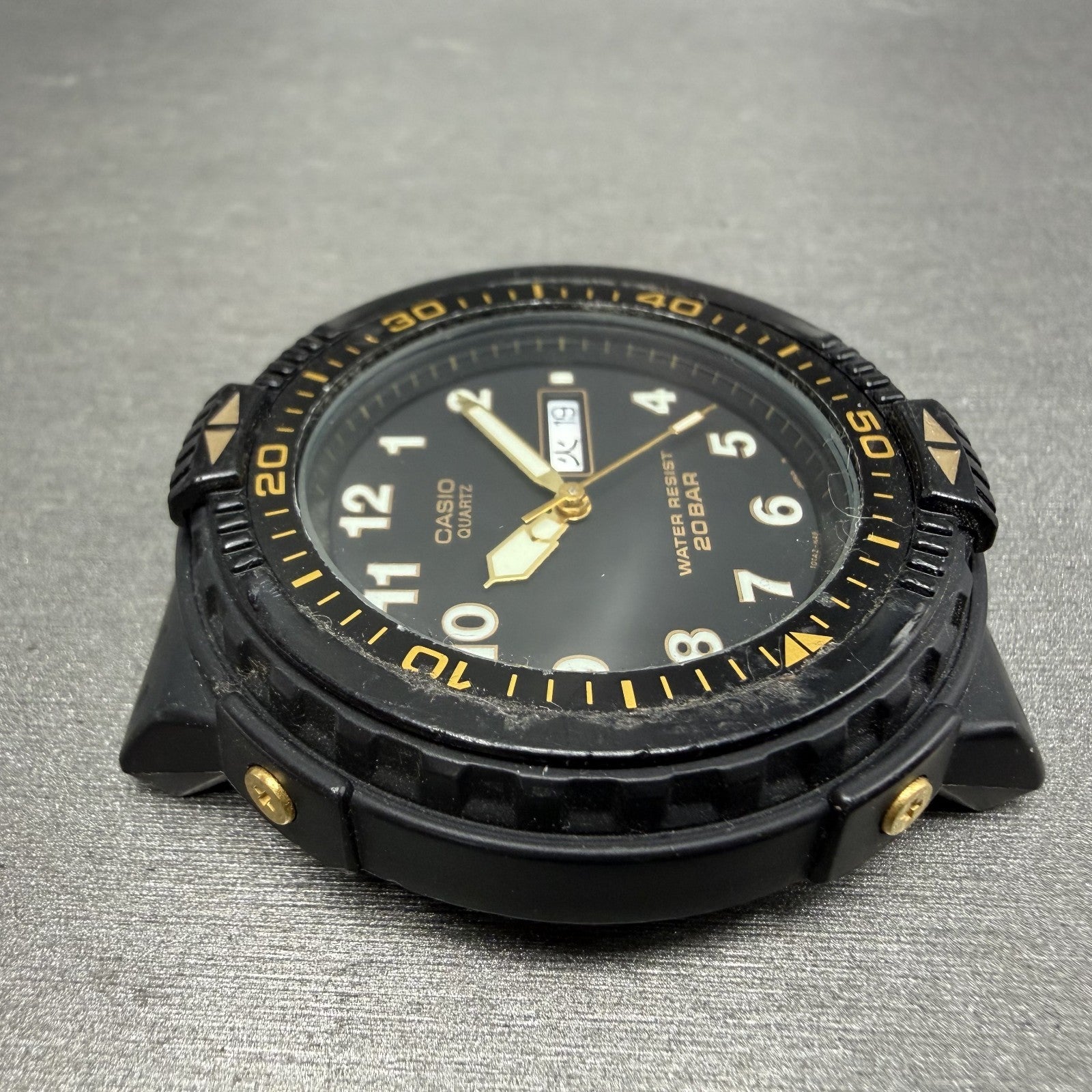 Casio Dive Watch Men 43mm Black Dial Black Tone Daydate MRD-201W New Battery3