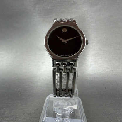 Movado Esperanza Watch Women 23mm Black Dial Silver Tone Round 84-25-811-4 PARTS6