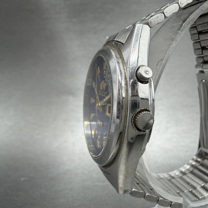 Orient Tri-Star Watch Men 36mm Blue Dial Steel Daydate Automatic Runs Crystal2