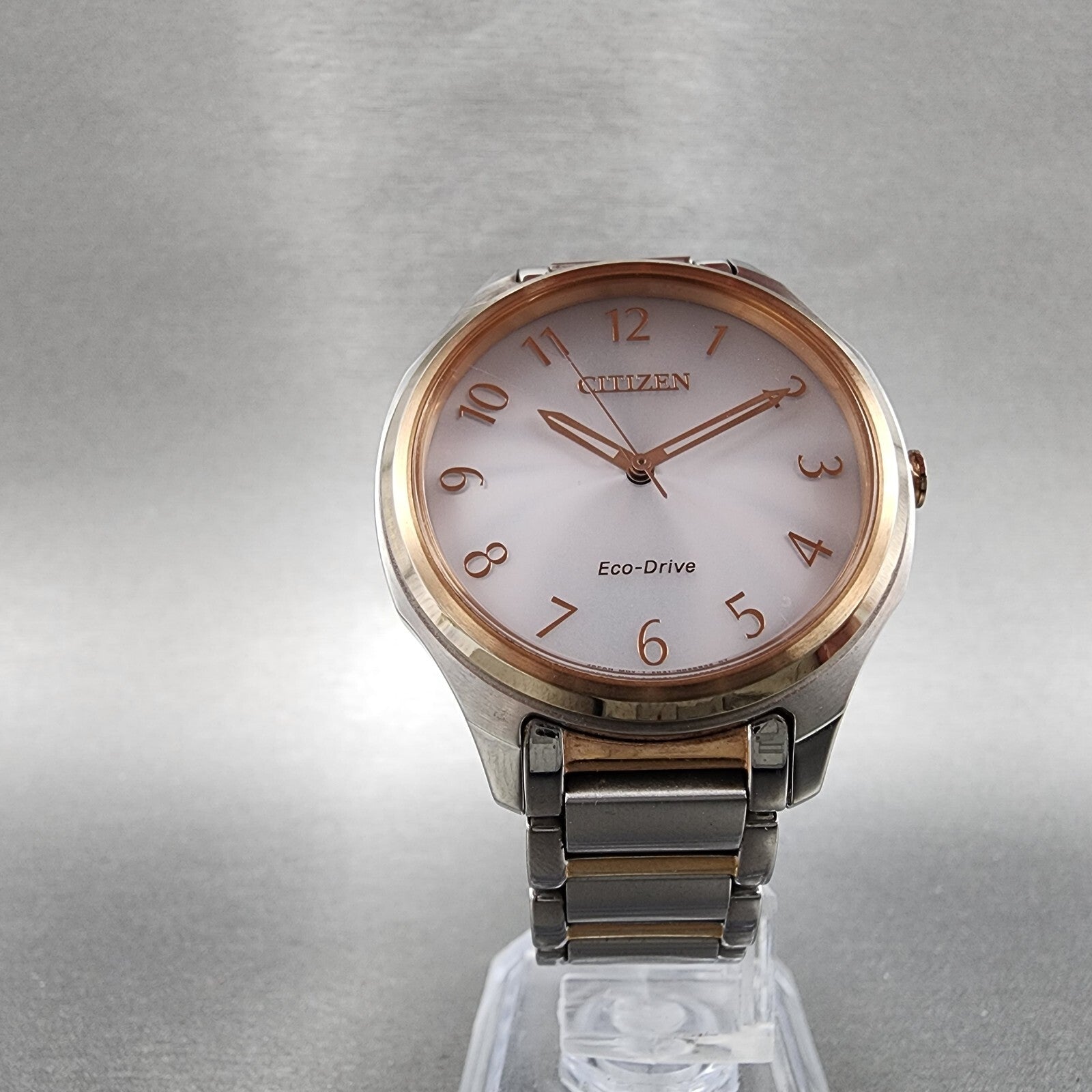 Citizen EcoDrive LTR Watch Women 36mm White Dial Two Tone Round Runs EM075653A5