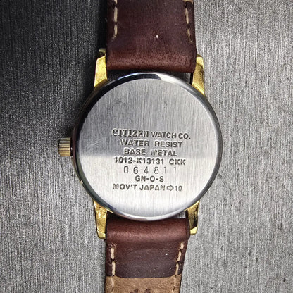 Citizen Watch Women 24mm Gold Dial Gold Tone Date 1012-K13131 New Battery VTG10