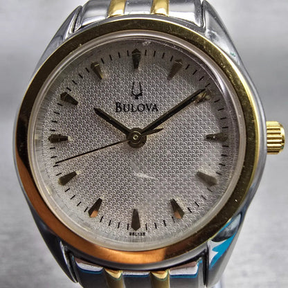 Bulova Watch Women 26mm Silver Dial Two Tone Round 98L138 New Battery Bracelet1