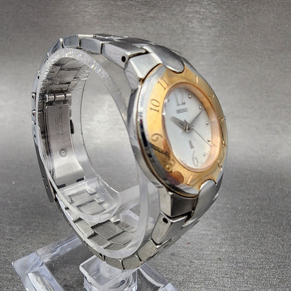 Seiko Lukia Watch Women 24mm MOP Dial Two Tone Round 1N01-0L80 New Battery