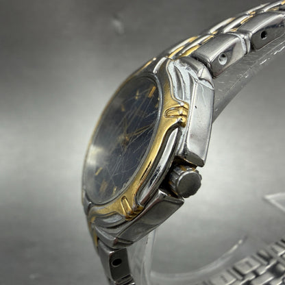 Seiko Watch Women 26mm Blue Dial Two Tone Date Round 7n82-0at0 New Battery VTG2