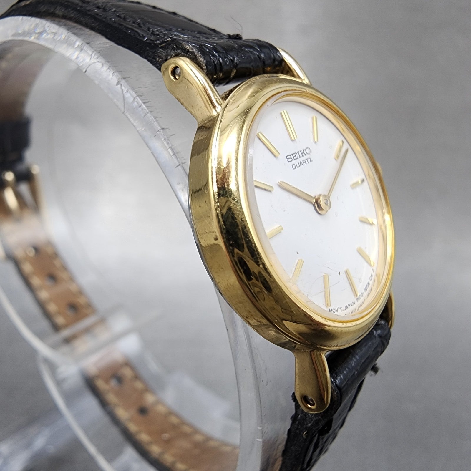 Seiko Watch Women 21mm White Dial Gold Tone Round 1n000d40 New Battery3