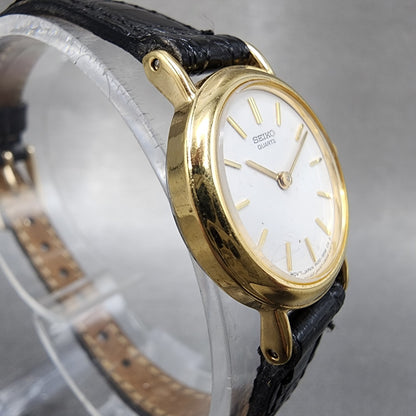 Seiko Watch Women 21mm White Dial Gold Tone Round 1n000d40 New Battery3