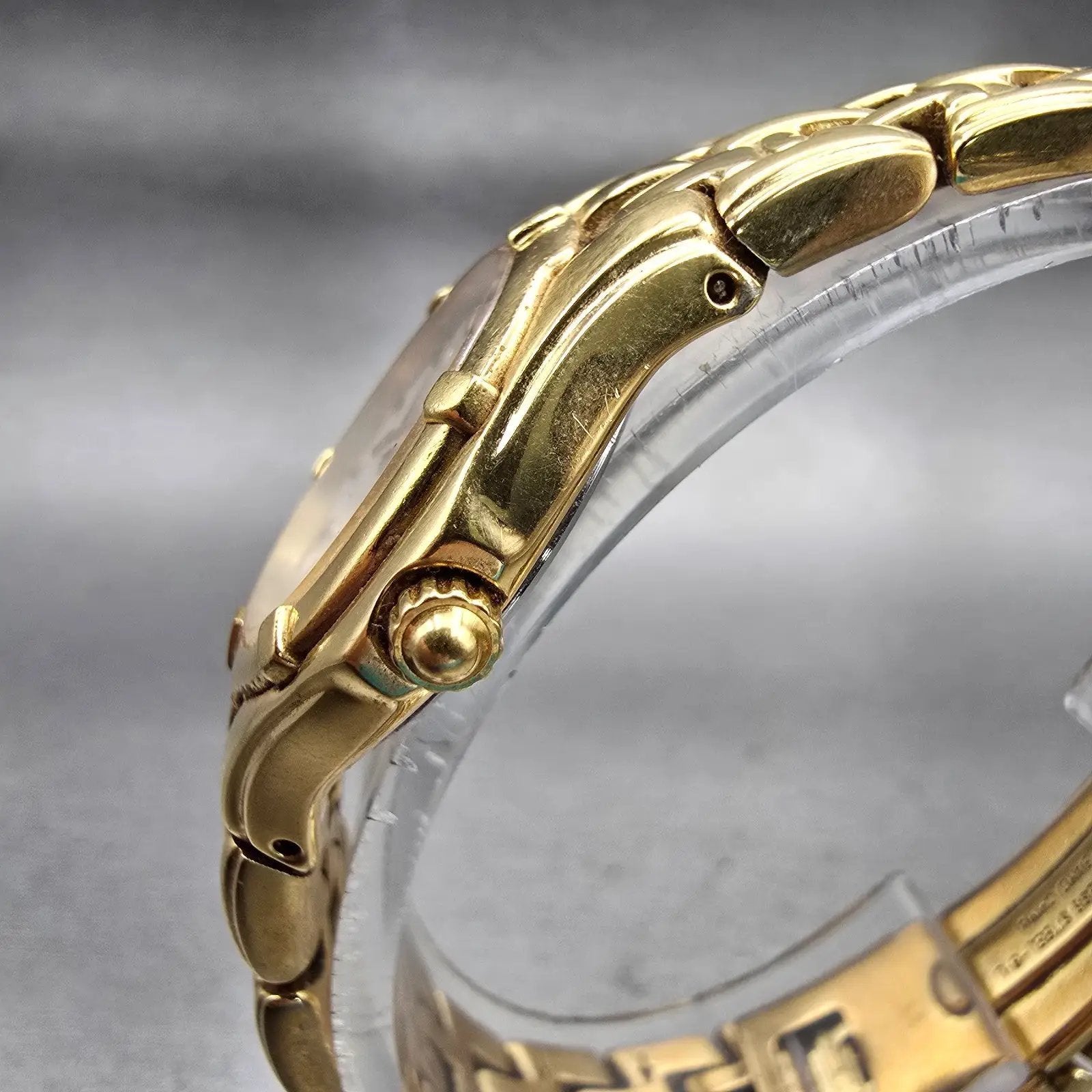 Seiko Watch Women 26mm White Dial Gold Tone Date Round V789-0369 New Battery VTG2