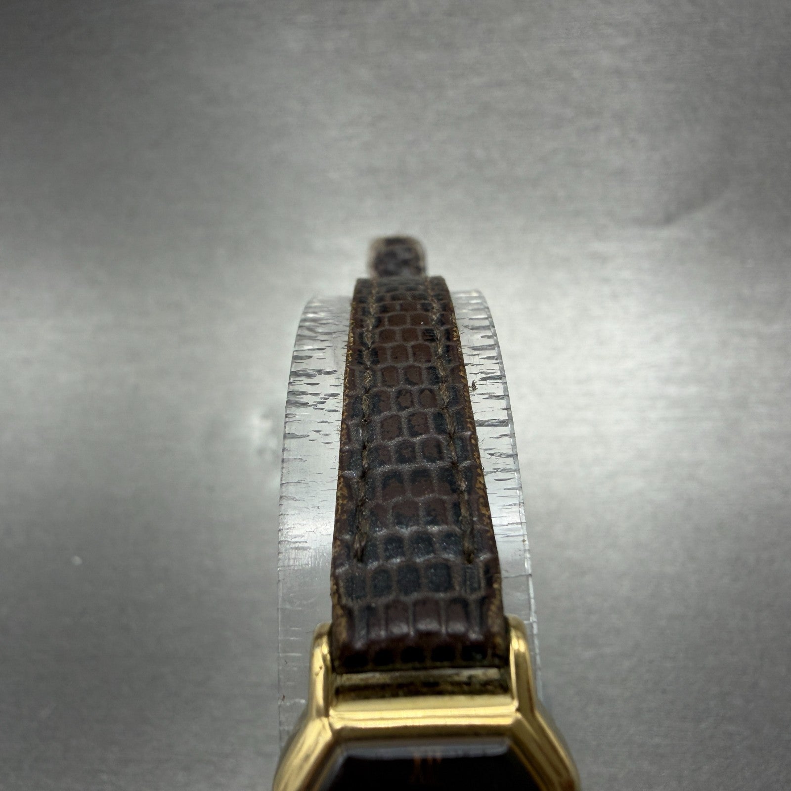 Seiko Watch Women 16mm Brown Dial Gold Tone Octagon 2c20-5760 New Battery VTG4