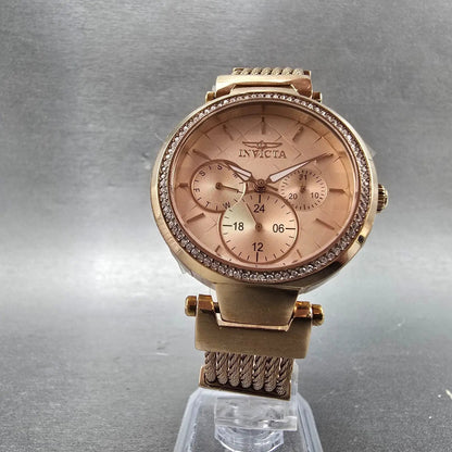 Invicta Angel Watch Women 36mm Pink Dial Rose Gold Tone Daydate 28920 NewBattery5